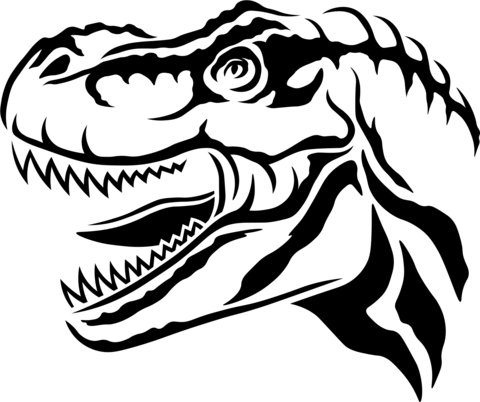 T Rex Head Coloring Page